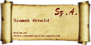 Szamek Arnold névjegykártya