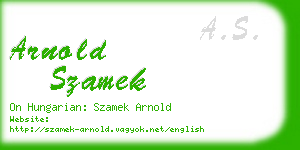 arnold szamek business card